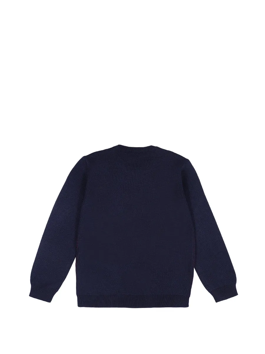 Emporio Armani Kids Intarsia Crewneck Jumper
