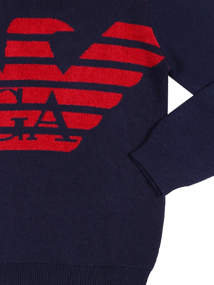 Emporio Armani Kids Intarsia Crewneck Jumper