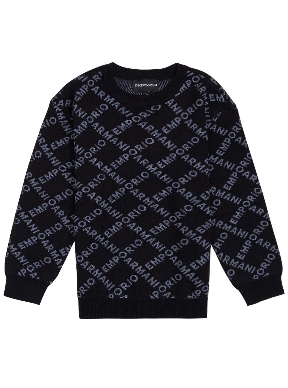 Emporio Armani Kids Logo Intarsia Knit Jumper