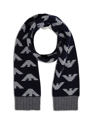 Emporio Armani Kids Logo Intarsia Knit Scarf