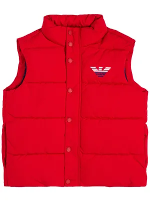 Emporio Armani Kids Logo Printed Buttoned Puffer Vest