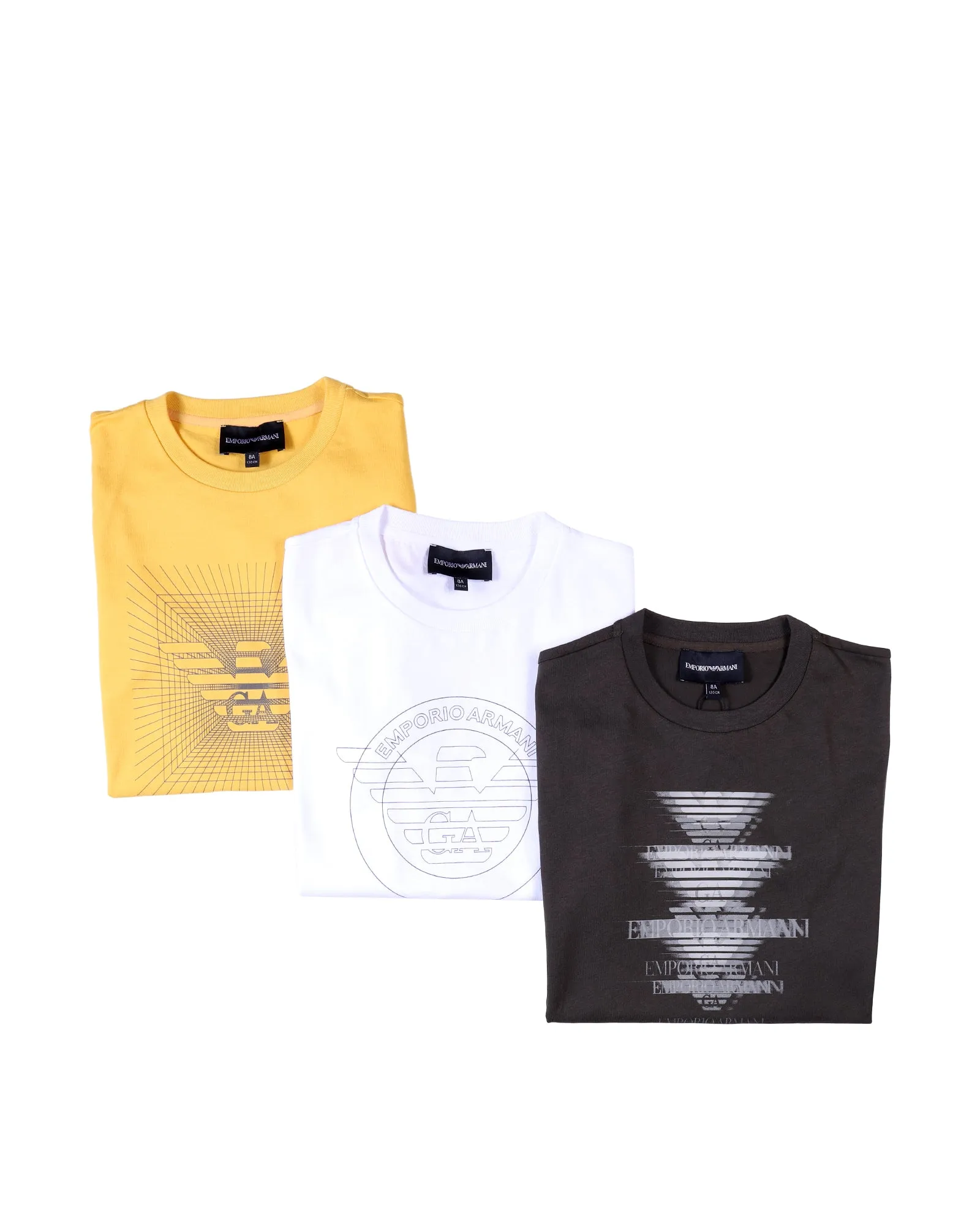 Emporio Armani Kids Logo Printed Three-Pack T-Shirts