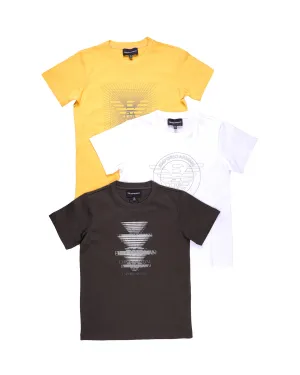 Emporio Armani Kids Logo Printed Three-Pack T-Shirts