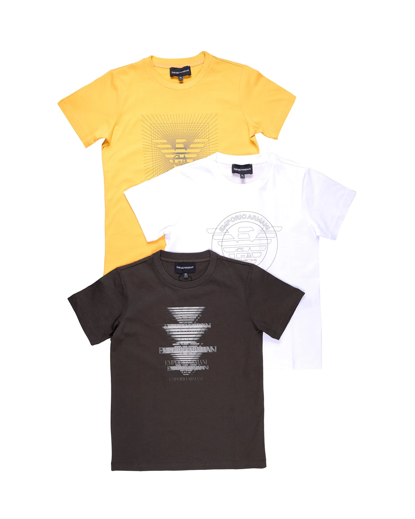 Emporio Armani Kids Logo Printed Three-Pack T-Shirts