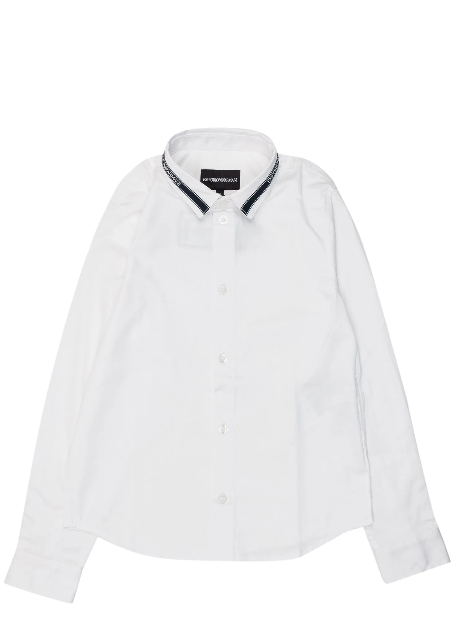 Emporio Armani Kids Logo Tape Collar Shirt