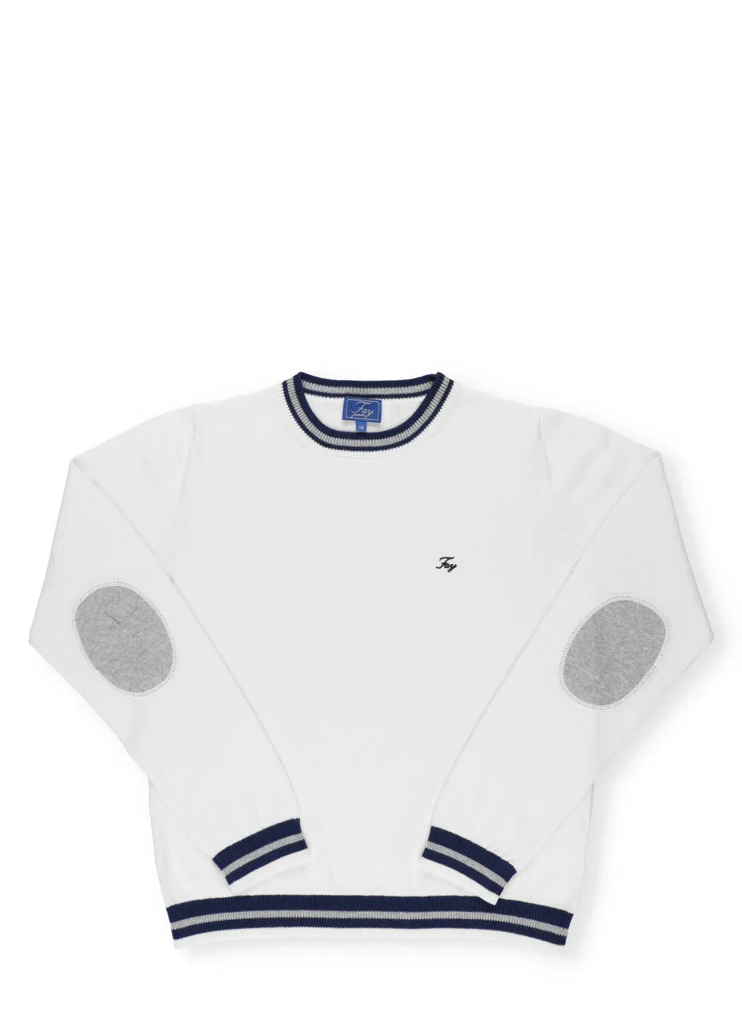 Fay Kids Logo Embroidered Crewneck Jumper