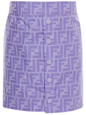 Fendi Kids Allover FF Logo Elastic Waist Skirt