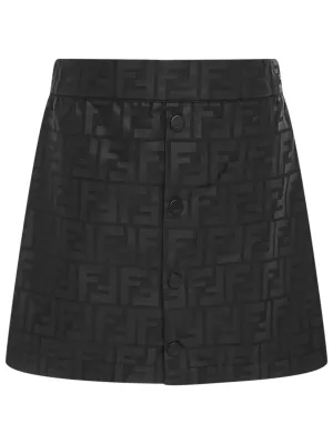 Fendi Kids Allover FF Logo Elastic Waist Skirt