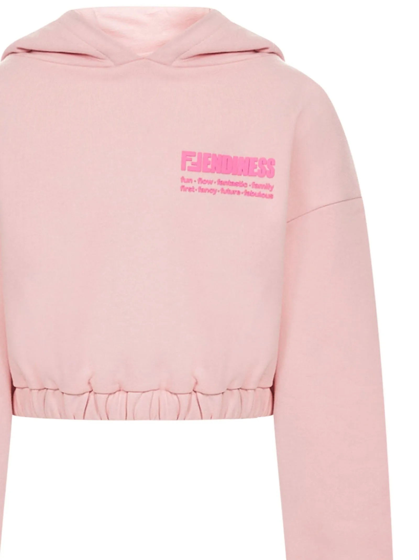 Fendi Kids Fendiness Printed Cropped Hoodie