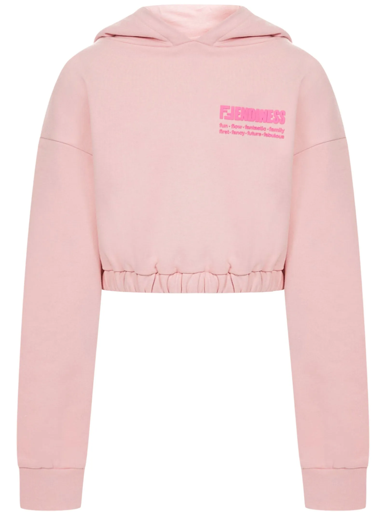 Fendi Kids Fendiness Printed Cropped Hoodie
