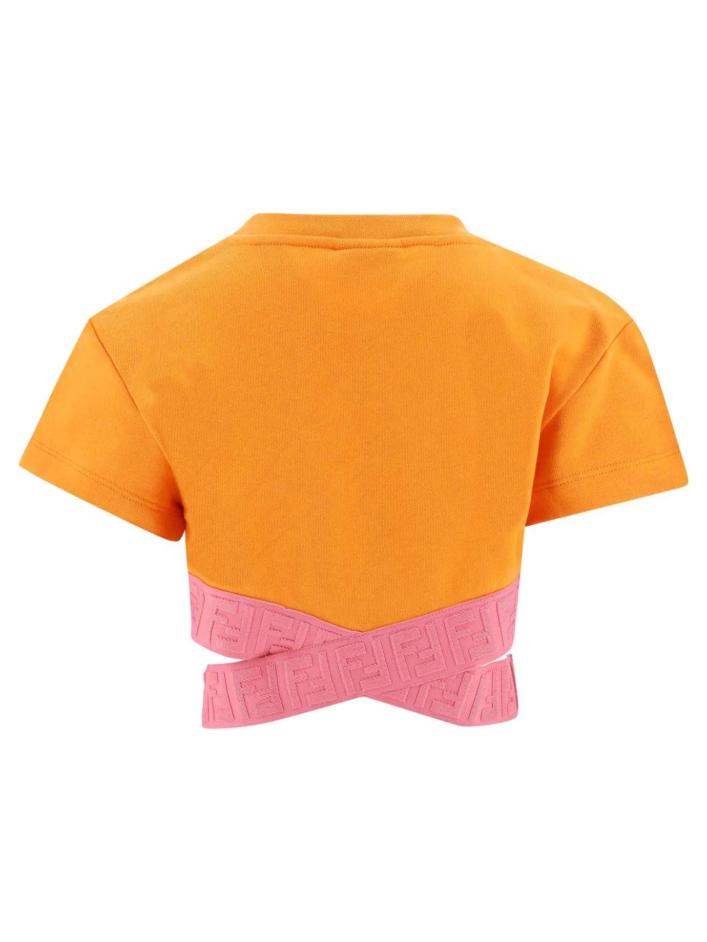 Fendi Kids FF Jacquard Strap Cropped Top