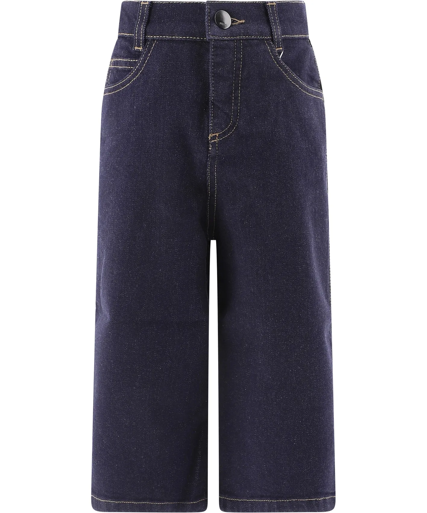 Fendi Kids FF Motif Panelled Denim Shorts