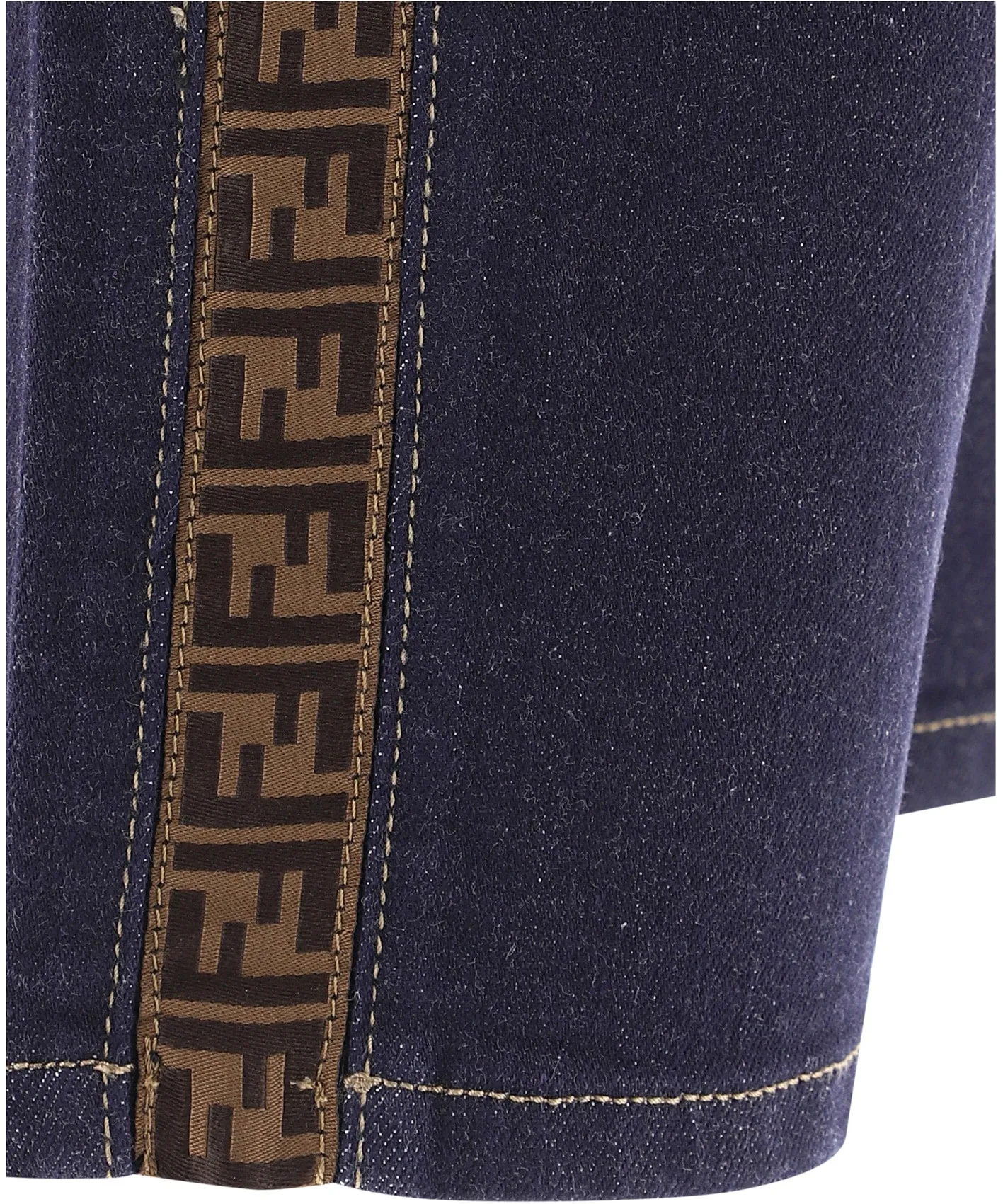 Fendi Kids FF Motif Panelled Denim Shorts