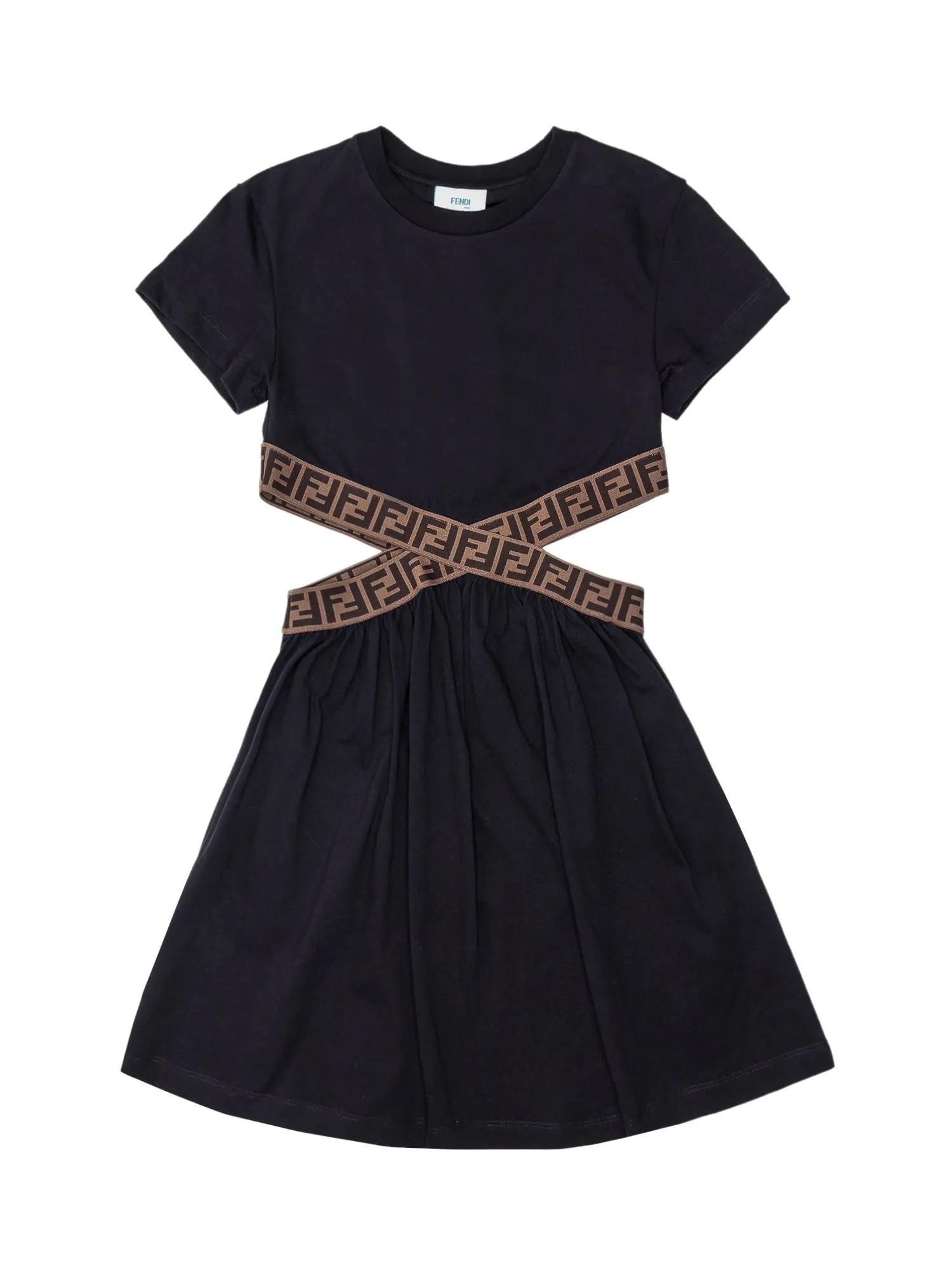 Fendi Kids FF Tape Cut-Out Dress