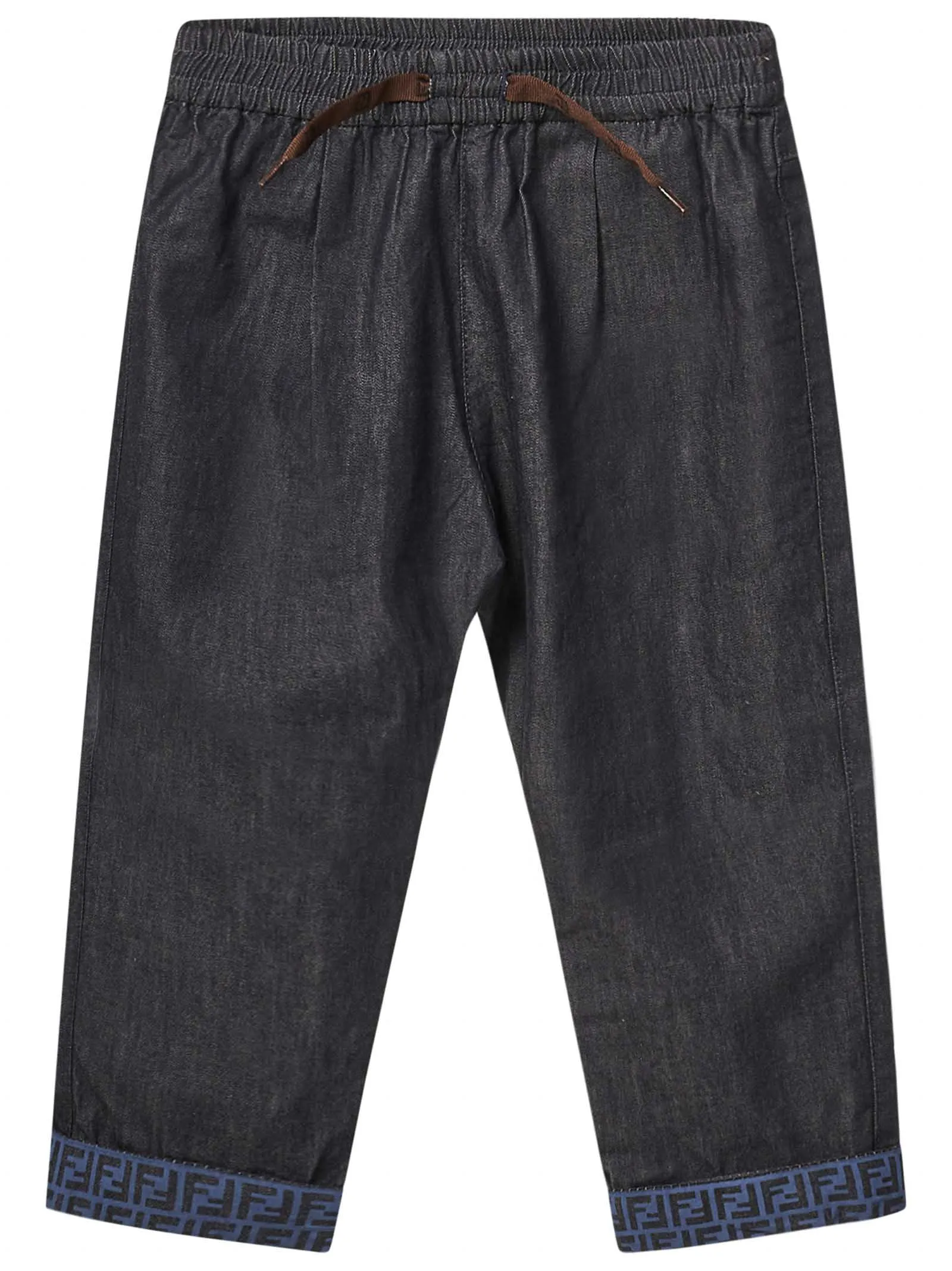 Fendi Kids FF Trim Drawstring Jeans