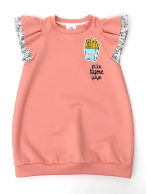 Fendi Kids Fries Printed Ruffled Sweatshirt Dress