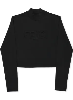 Fendi Kids Logo Embossed Crewneck Sweatshirt