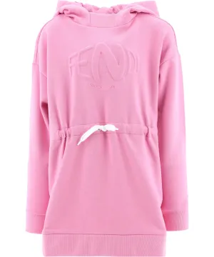Fendi Kids Logo Embossed Hoodie Dress