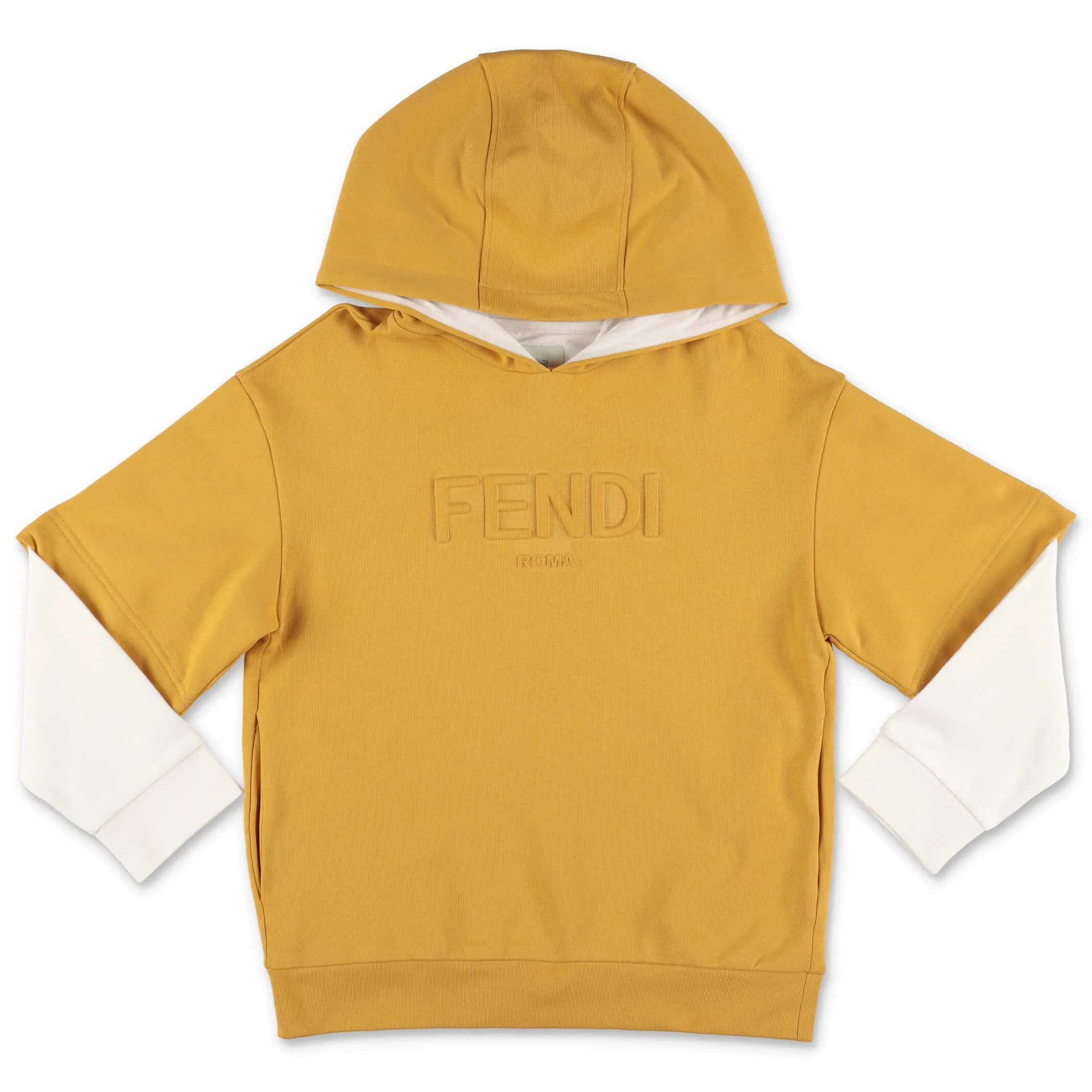 Fendi Kids Logo Embossed Layered Hoodie