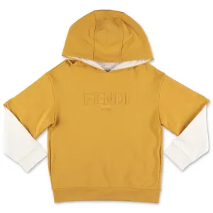 Fendi Kids Logo Embossed Layered Hoodie