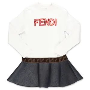 Fendi Kids Logo Embroidered Dress