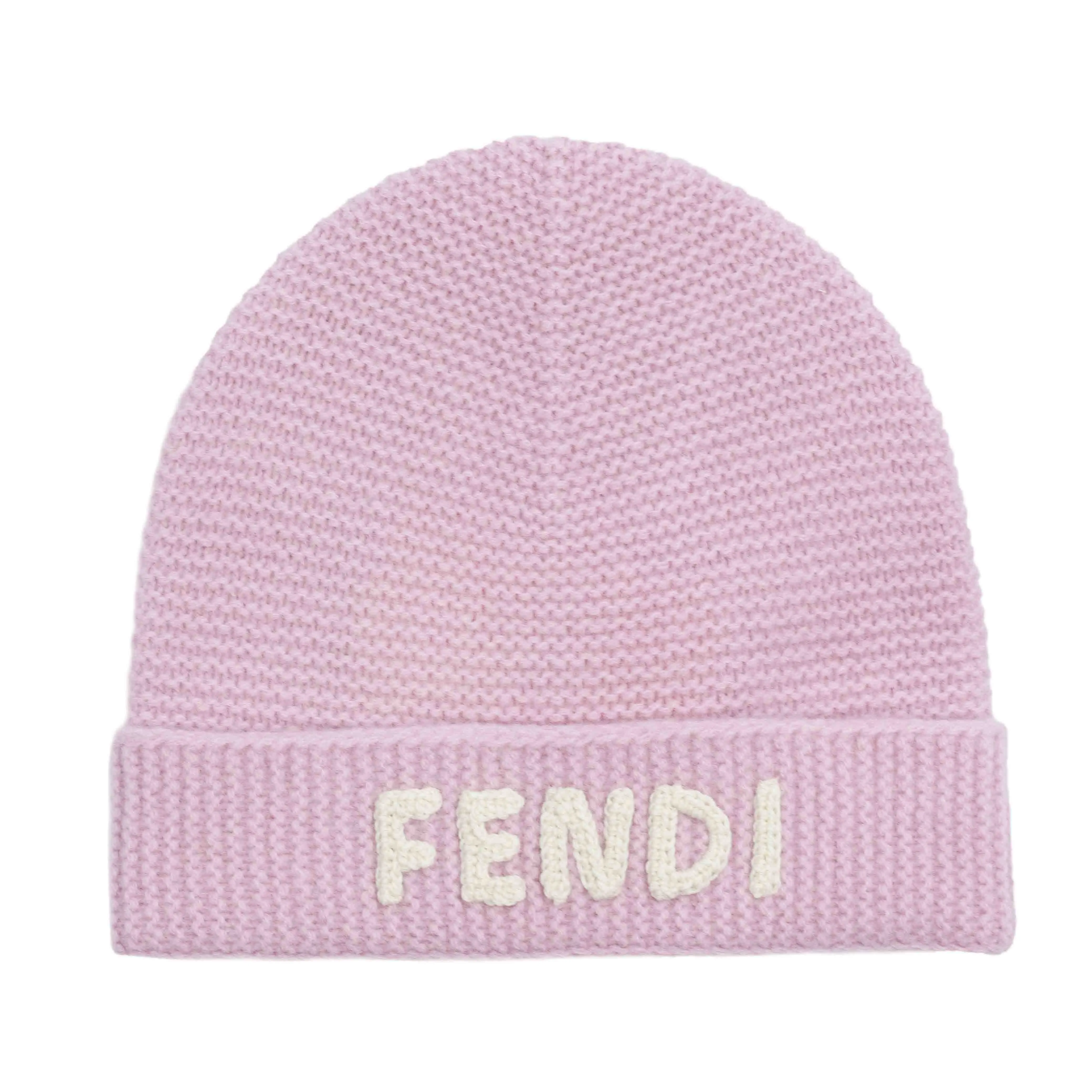 Fendi Kids Logo Embroidered Knit Beanie