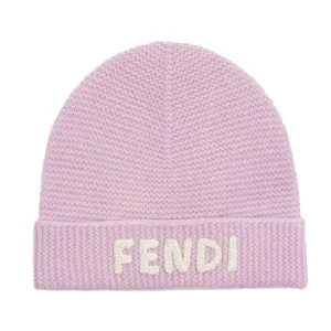 Fendi Kids Logo Embroidered Knit Beanie