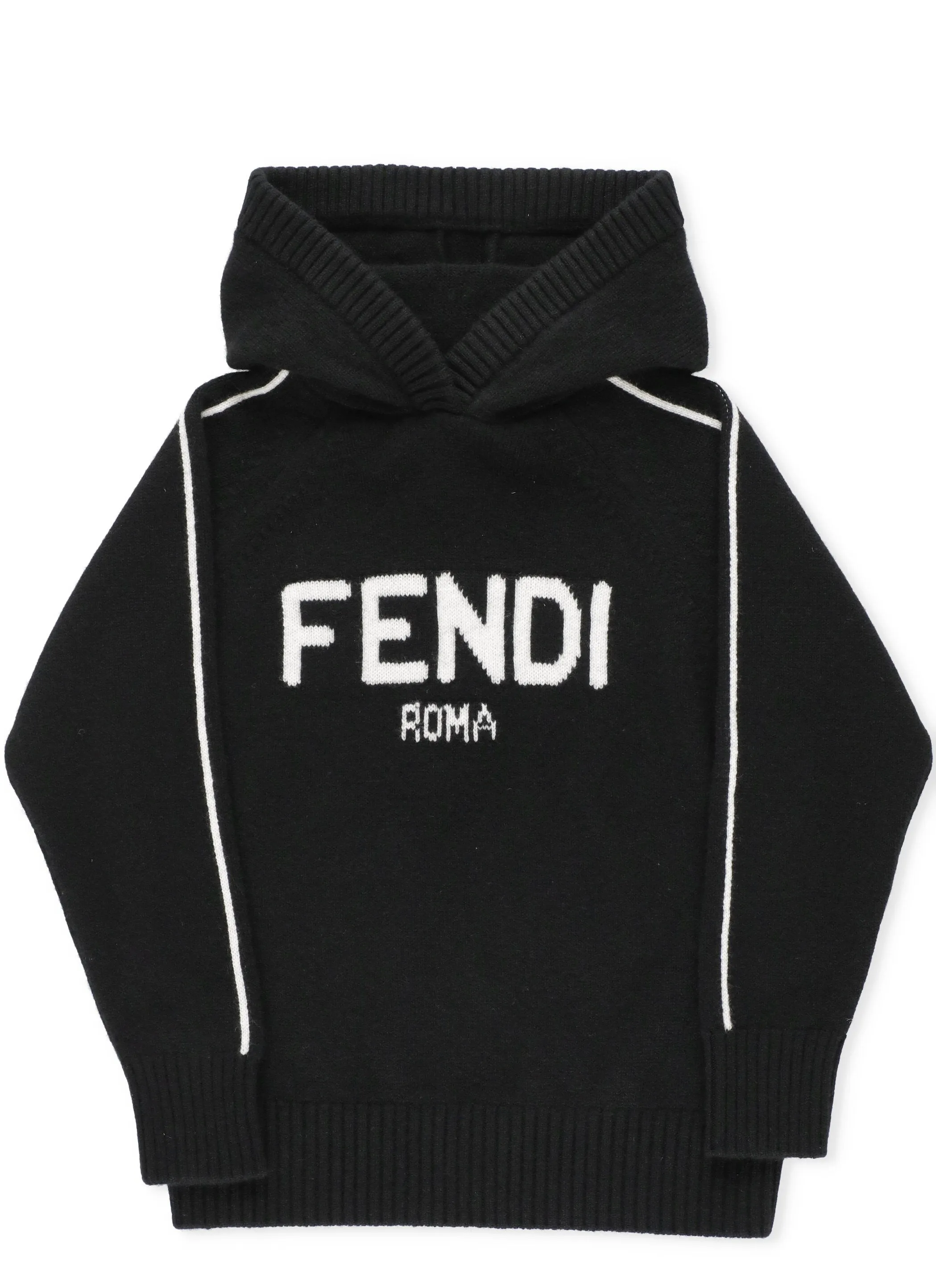 Fendi Kids Logo Intarsia Knit Hoodie