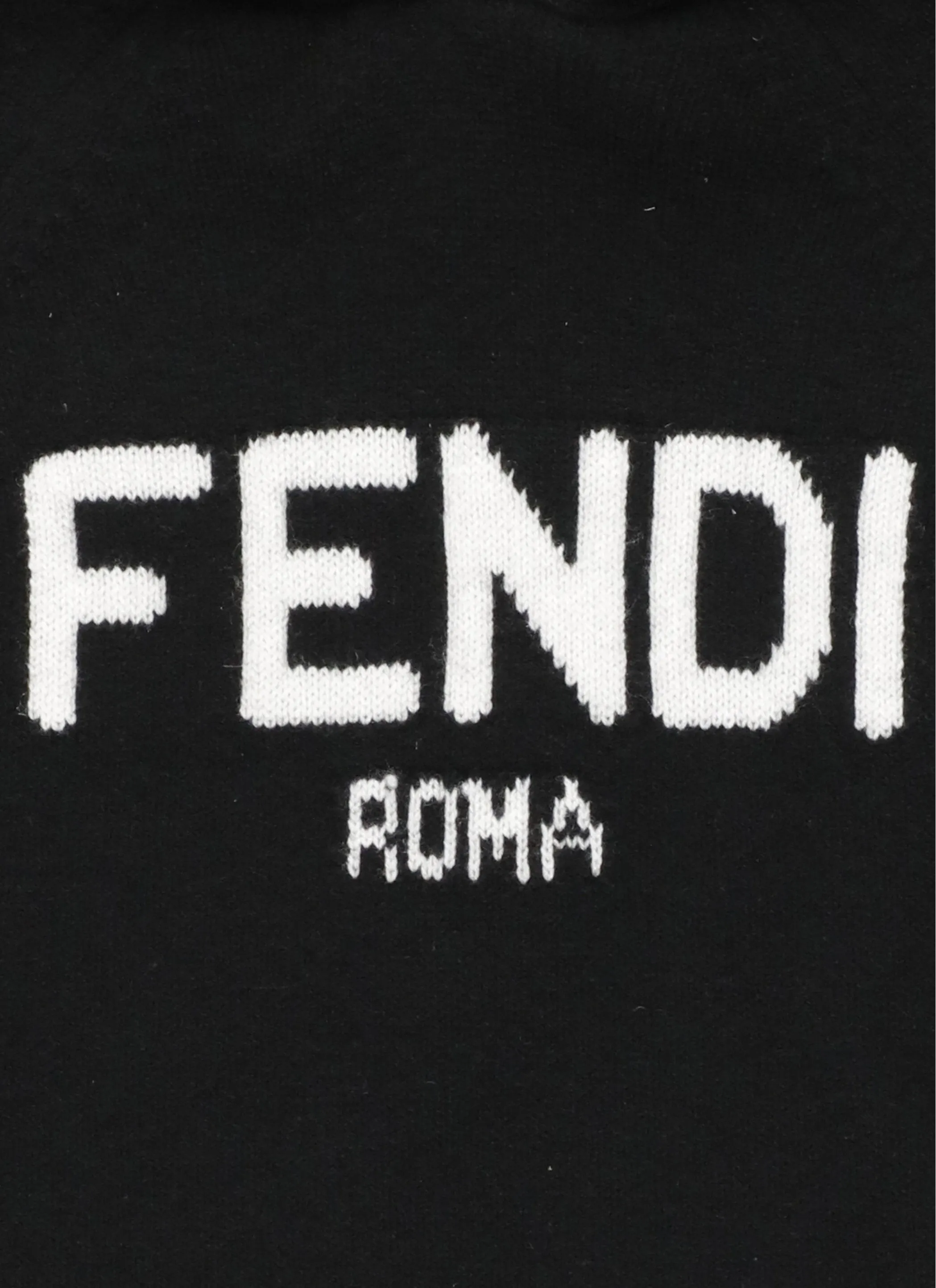 Fendi Kids Logo Intarsia Knit Hoodie