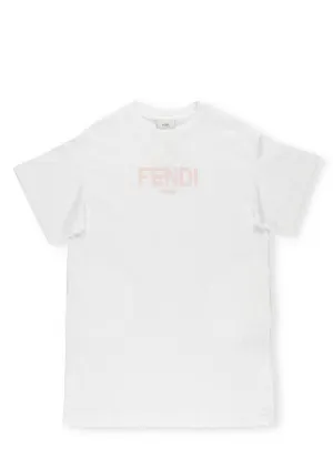 Fendi Kids Logo Print Crewneck T-Shirt