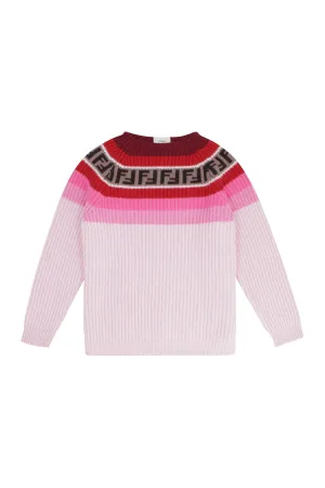 Fendi Kids Striped Rib Knit Jumper