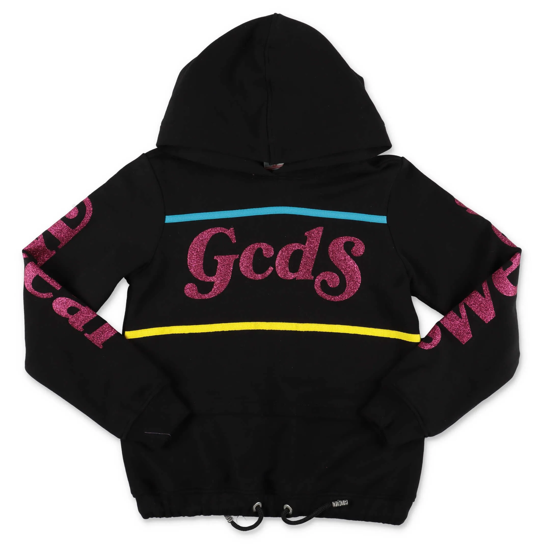 GCDS Kids Glitter Logo Printed Hoodie