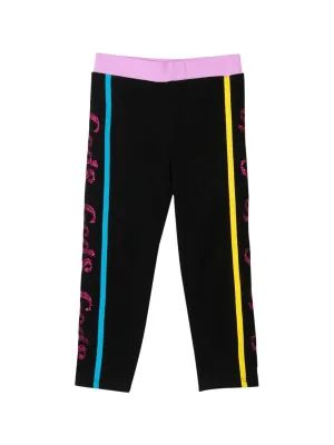 GCDS Kids Glitter Logo Printed Leggings