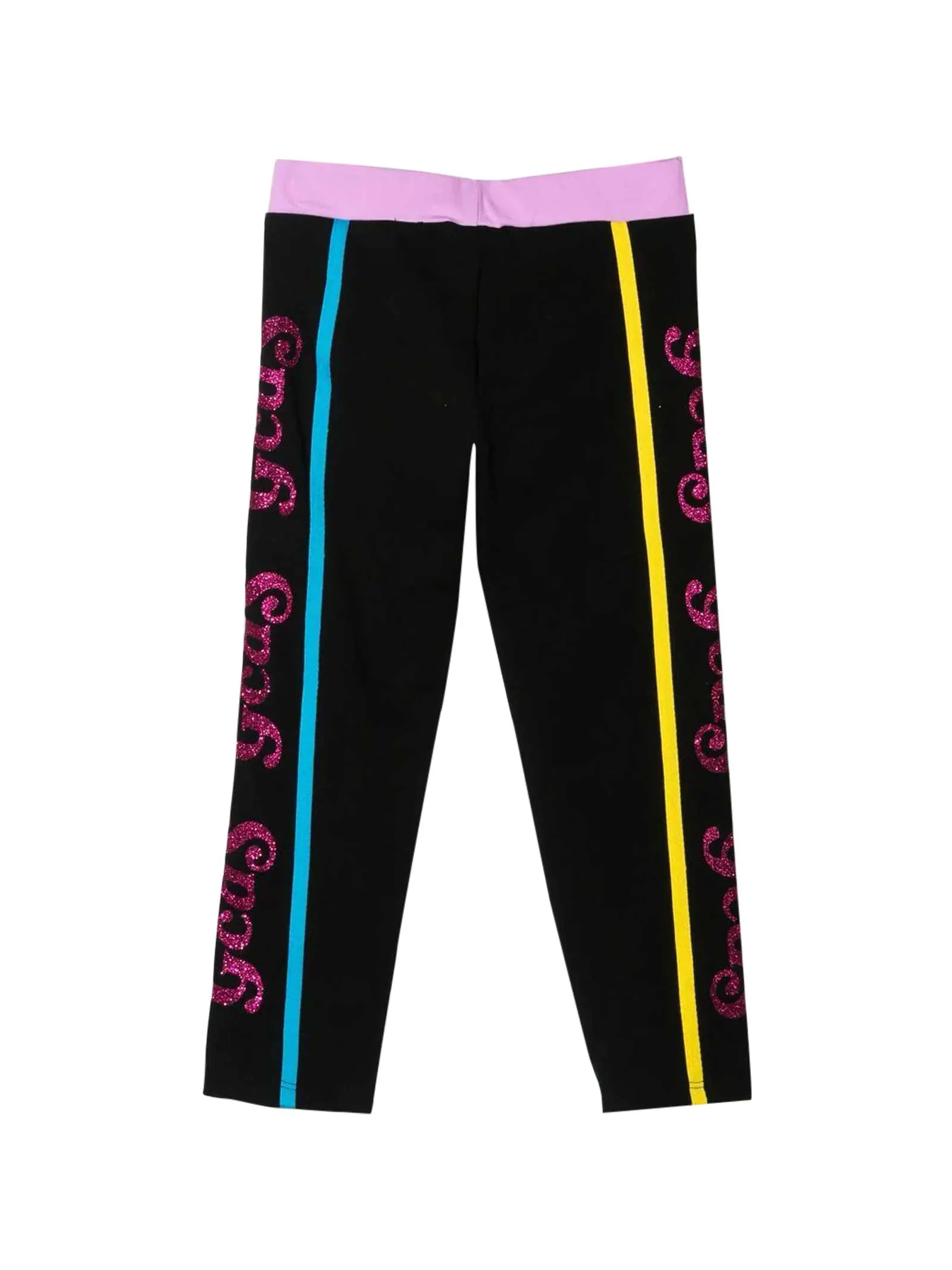 GCDS Kids Glitter Logo Printed Leggings