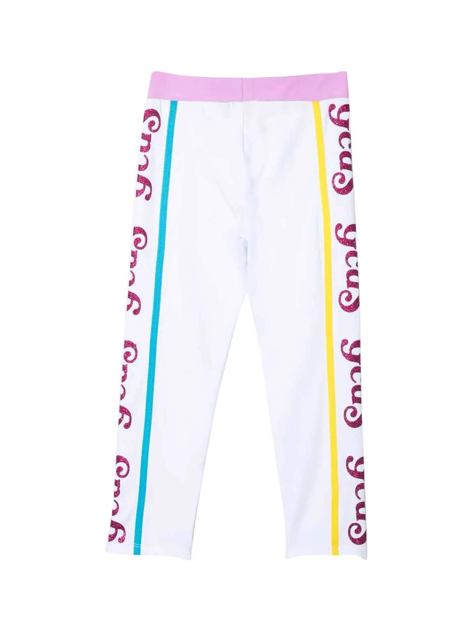 GCDS Kids Glitter Logo Printed Leggings