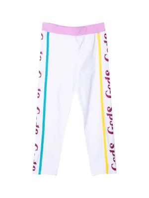 GCDS Kids Glitter Logo Printed Leggings