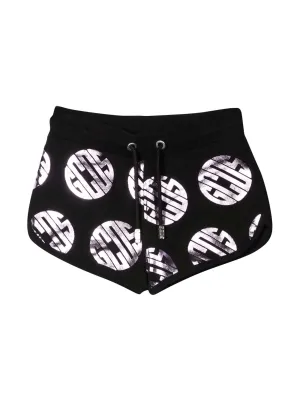 GCDS Kids Metallic Logo Printed Drawstring Shorts