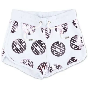GCDS Kids Metallic Logo Printed Drawstring Shorts