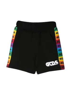 GCDS Kids Rainbow Logo Side Stripe Track Shorts