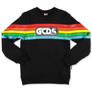 GCDS Kids Rainbow Stripe Logo Printed Sweatshirt