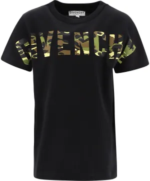 Givenchy Kids Camouflage Logo Print T-Shirt