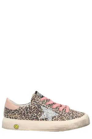 Golden Goose Kids May Leopard Print Sneakers