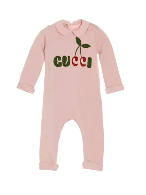 Gucci Kids Cherry Logo Baby Romper