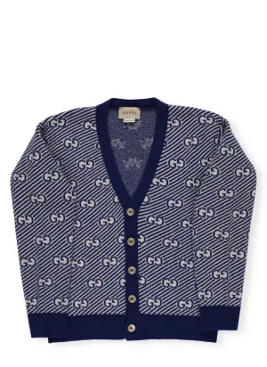 Gucci Kids GG Monogram V-Neck Cardigan