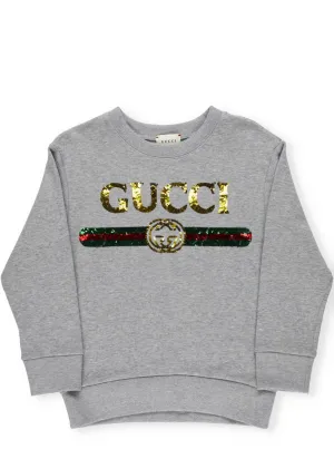 Gucci Kids Sequin Embellished Logo Sweatshirt