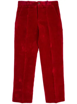 Gucci Kids Velvet Logo Patch Pants
