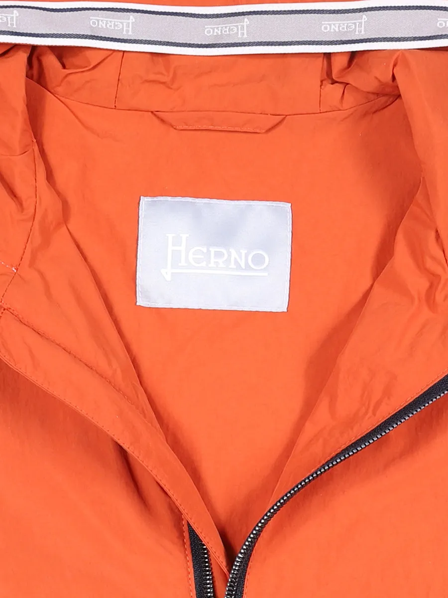 Herno Kids Logo Tape Zipped Hoodie