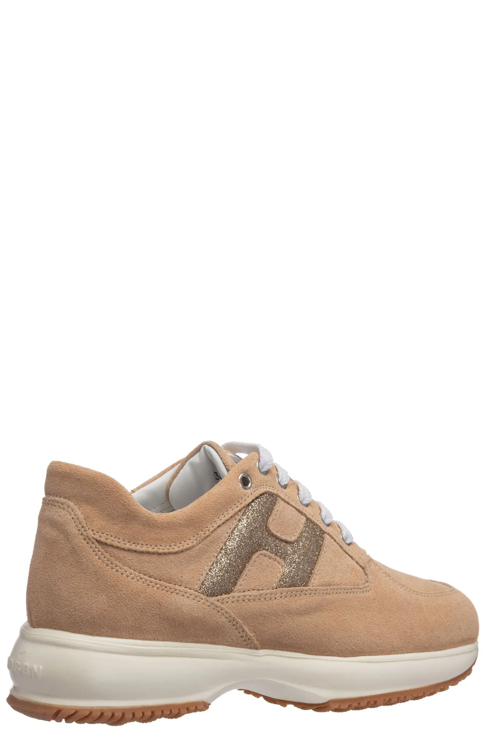 Hogan Kids Glitter Logo Lace-Up Sneakers