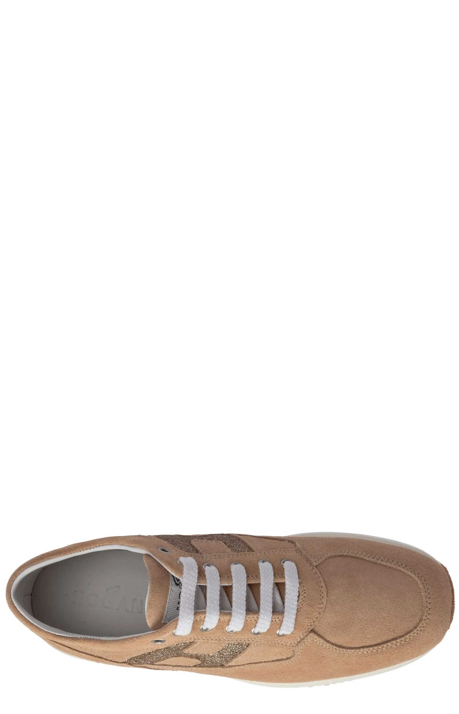 Hogan Kids Glitter Logo Lace-Up Sneakers