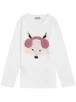 Il Gufo Animal Embroidered Long-Sleeve T-Shirt